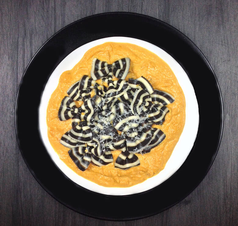 Zebra Pasta With Pumpkin Cream Sauce Top